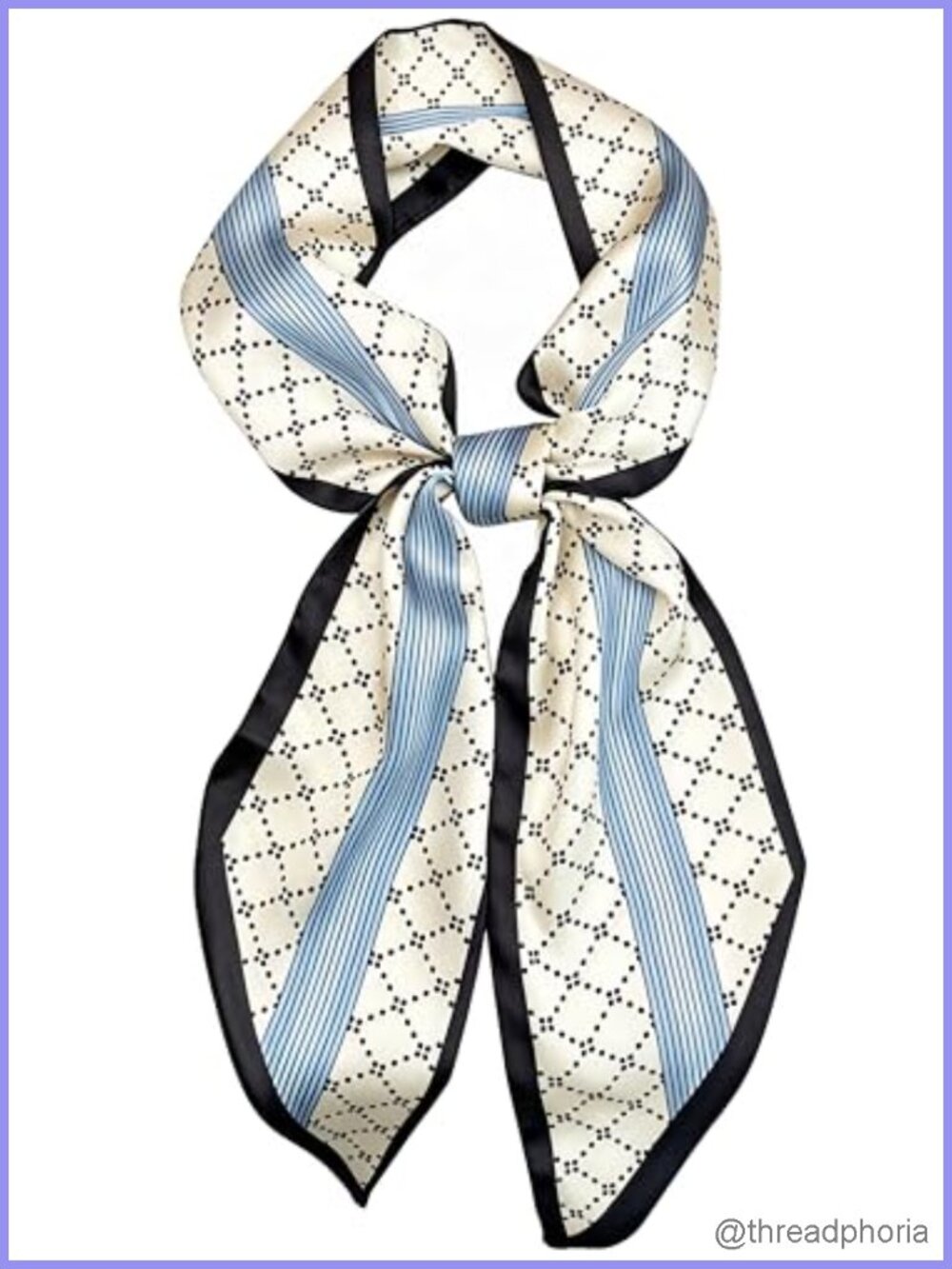 Silky Satin Printed Neck Scarf Lightweight Hair Scarf Bag Scarf